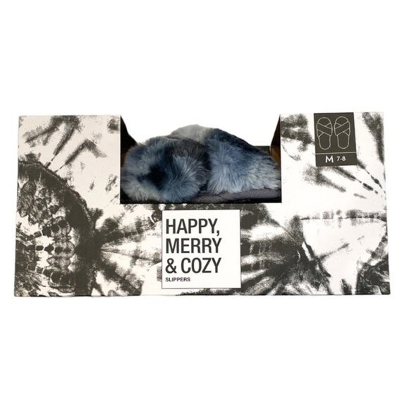 JENNI Women's Crisscross Faux Fur Slide Boxed Slippers  NWT - Picture 2 of 3